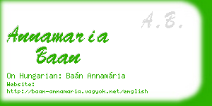 annamaria baan business card