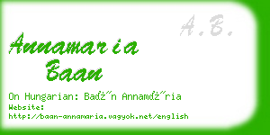 annamaria baan business card